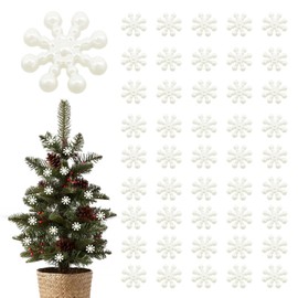 SKHAOVS Pack of 200 White Resin Snowflakes Ornaments Snowflakes for Christmas Tree DIY Crafts Winter Party Birthday Scrapbooking Resin Craft New Year Decoration