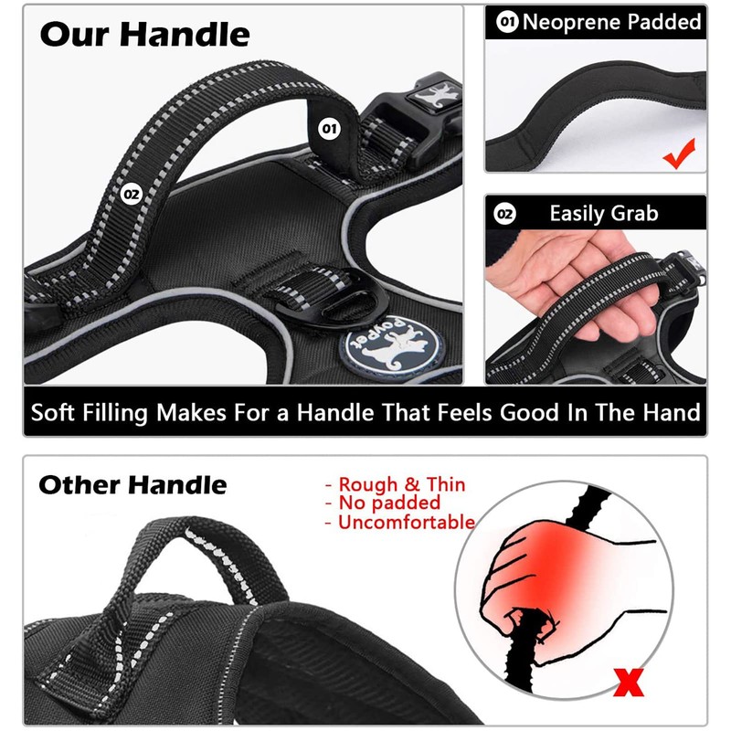 PoyPet No Pull Dog Harness with Neck Release Buckle, Reflective