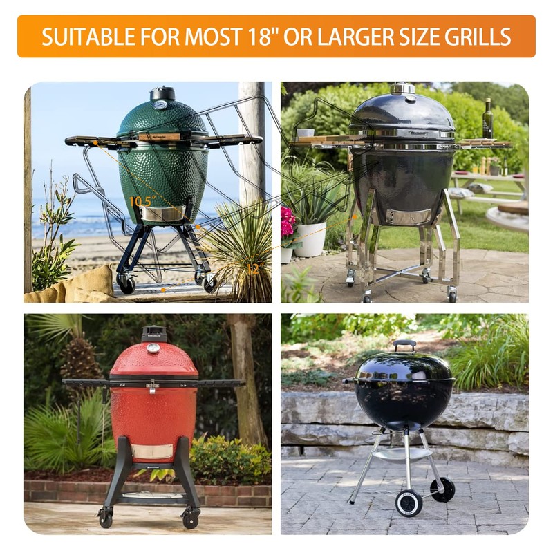 BBQ Rib Racks for Outdoor Grilling and Smoking, Stainless Steel