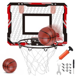SKILEC Mini Basketball Hoop with Shatterproof Backboard, Breakaway Rim, Heavy Duty Net, 5" Ball - Over-Door Mounts for Office, Dorm, Bedroom