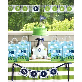 Tyndallrays 16 Pcs Hole in One Birthday Decorations bags - Golf First Birthday Decorations,Golf Gift Bags,Clear Patterns Golf Party Favors for Kids,Sturdy Design to Hold Golf Goodie Bag Items