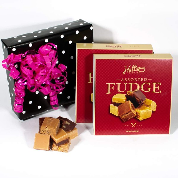 Sitting Pretty Fudge Gift Box, 2 Pounds Hall's Fudge (Assorted)