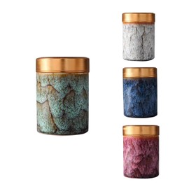 NS Online Small Urns Keepsake of 4 - Metal Screw lid Ceramic Mini Urn Set 4 Piece ​for Human Ashes - for Adult, Child, and Pets, Honor Your Loved One Lost