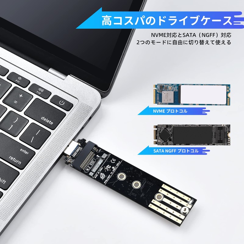 ELUTENG M.2 SSD USB Converter, Supports SATA NVME, USB3.1 10Gbps