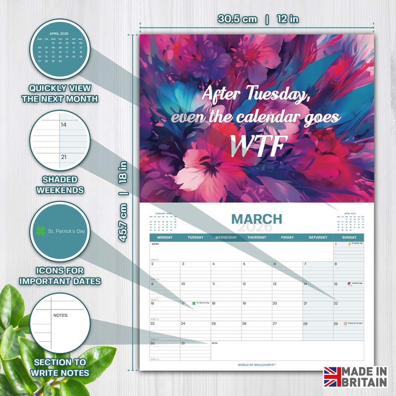 2026 Wall Calendar Joke Gifts For Her - Month to