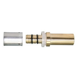 U Type Straight Press Fittings Crimping Fittings for MLCP Pipe Plastic to Brass for Transition Between Pipes (16mm Plastic x 15mm Brass)