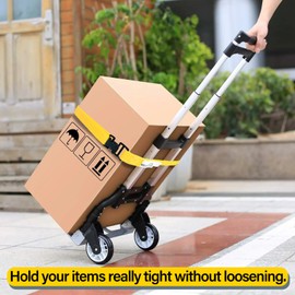 MELOTOUGH 4Pk 1" x 12ft Lashing Strap with Alligator Thumb Buckle Cargo Secure Webbing Up to 450lbs,Ladder Straps,Tie Down Straps,Utility Straps with Clips,Yellow