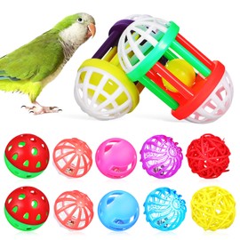 YARNOW 12pcs Bird Ball Toys for Parrots Parakeets and Cockatiels Fun Chewing and Foraging Playthings with Sounds for Birds and Birdcage Decoration