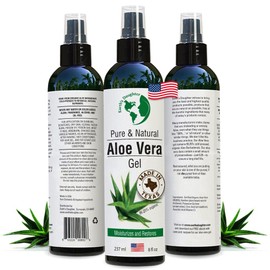 Earth’s Daughter Organic Aloe Vera Gel from Fresh Cut 100% Pure Organic Aloe leaves – Fast Absorbing for Face, Skin, Hair & Body – Vegan, Unscented, Natural - 8 Oz USA Made