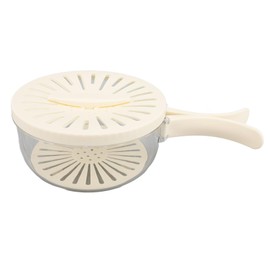 Kitchen Colanders Bowl Set, Multifunctional Fruit and Veggie Washing Bowl with Lid, Fruit Vegetable Drainer Bowl, Portable Storage Fruit Washing Basin (White)