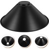 DCVOLTAGE 2 Pack Modern Ceiling Lamp Shade Black Metal Cone