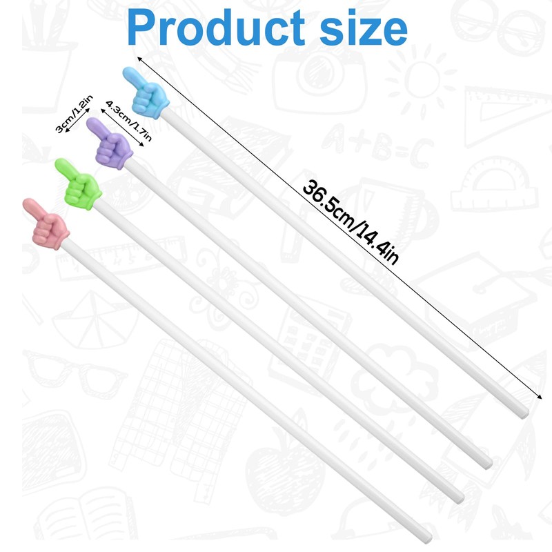 Tinoaly 4pcs Hand Pointer Stick for Teachers, Teaching Hand Pointer