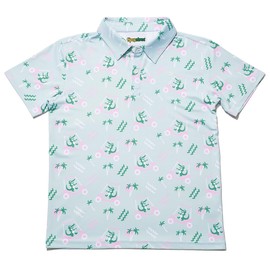 Tipsy Elves Kids and Toddlers Golf Shirts - Athletic Comfort Fit with Quick Dry Material - Youth Funny Mint Golf Cart Gator Golf Polo Size X-Large