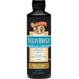 SunnyBay- Barleans Vegano Omega Líquido de Lino y Algas a Base de Plantas Suplemento EPA DHA de Aceite de Alga y O                                    
