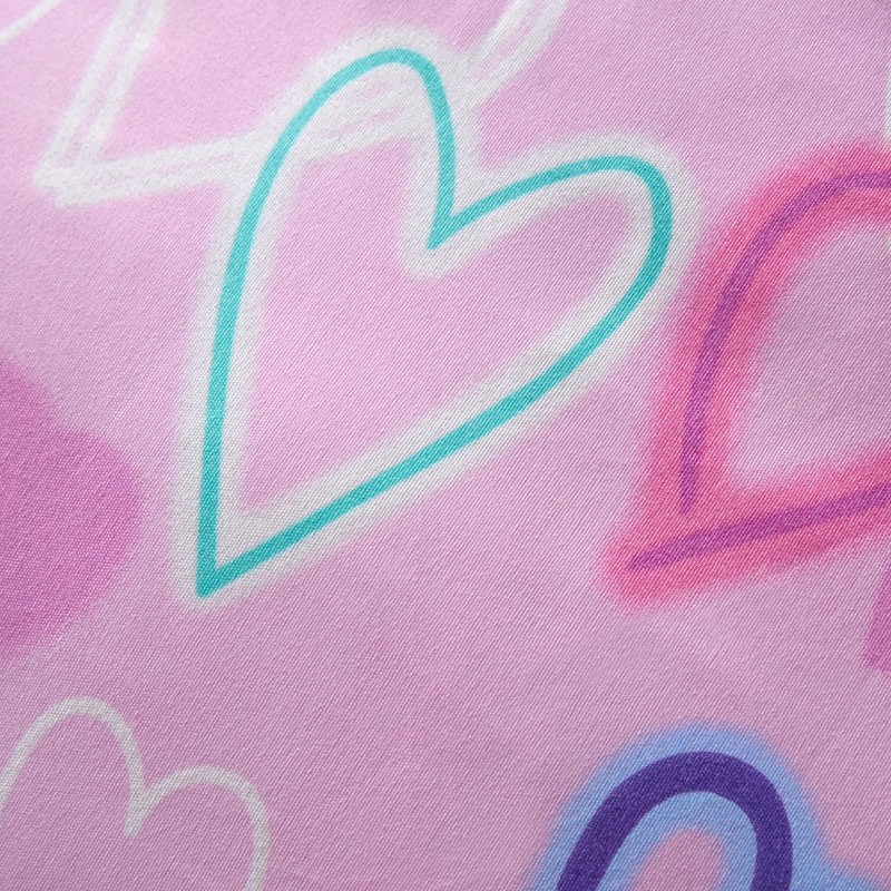 OHS Hearts Duvet Double, Microfibre Soft Valentines Day Quilt Covers