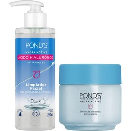 POND'S Limpiador Facial Hydra Active Ácido Hialurónico 200 ml + Hydra Active Gel Hidratante 110 g con ácido hialurónico