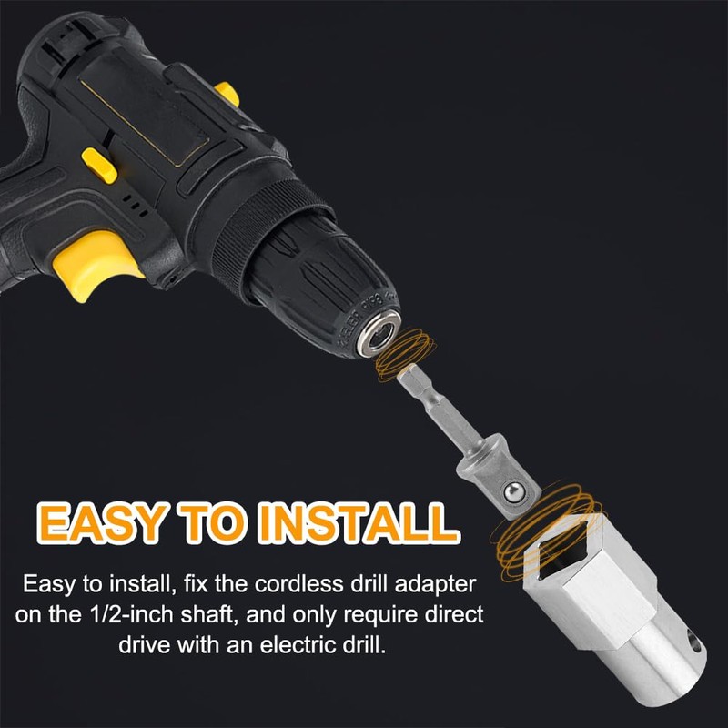 Upgraded Stainless Steel Trailer Jack Drill Adapter with Top Wind