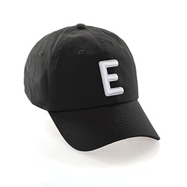 Daxton Classic Baseball Dad Hat Embroidered Initial Letters Cap - Black, Letter E