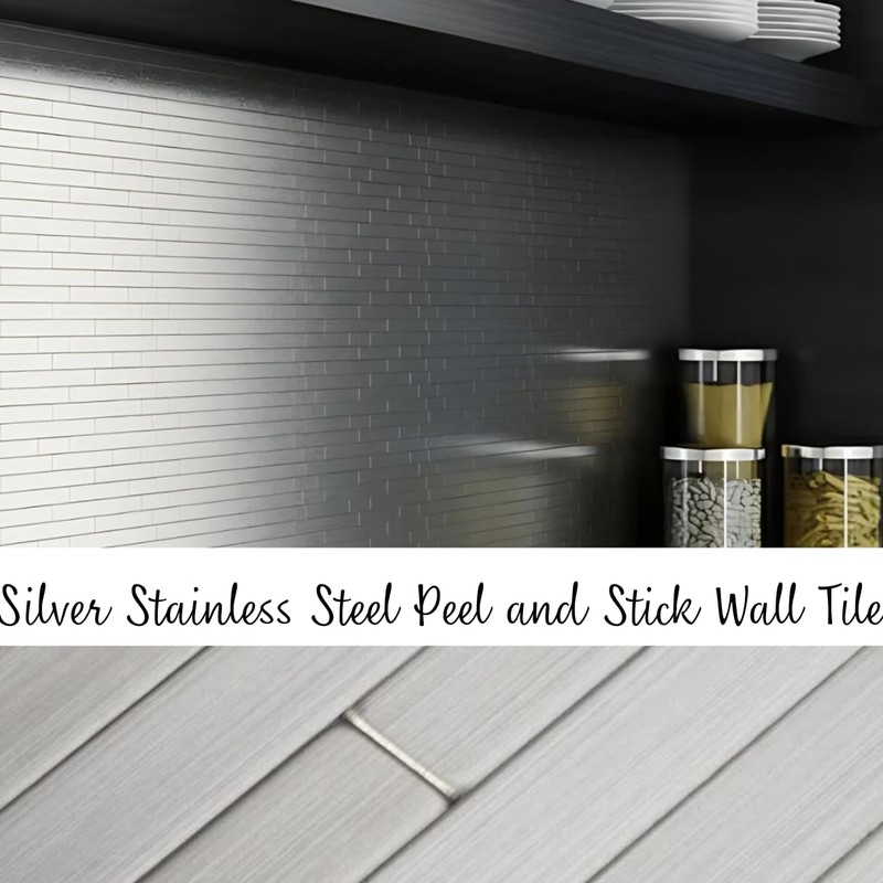 Tenedos TMSD-12x12-SSML Sky Silver Gray Metal Stainless Steel Peel and