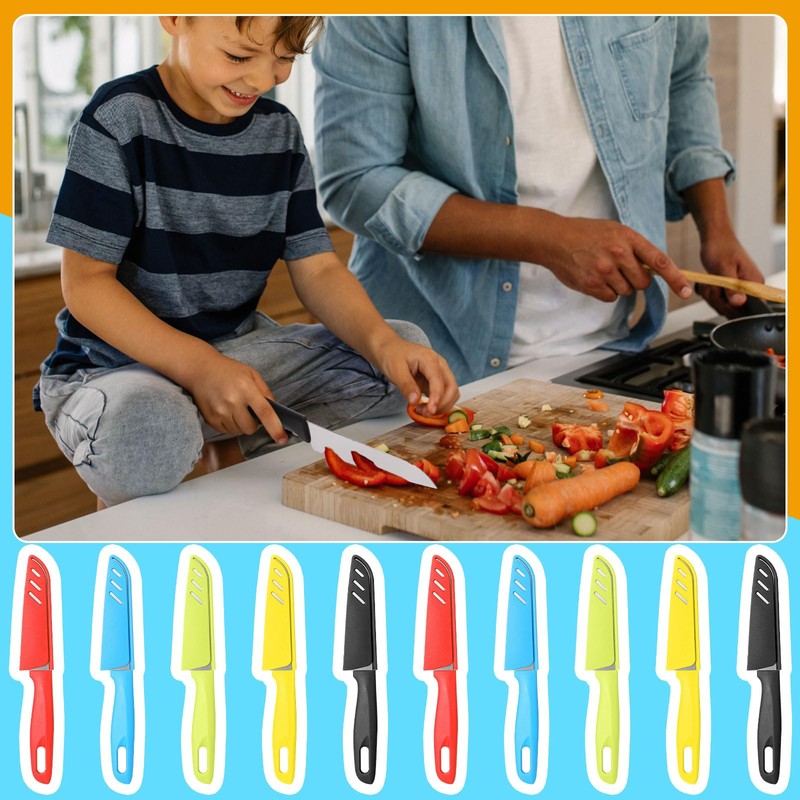 Lothee 20 Pcs Paring Knife Bulk, 5 Colors Fruit &