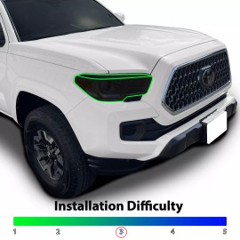 Clearsurface Fits 2016 - 2021 Tacoma HeadLight Precut Smoke Vinyl Tint Kit Film Overlay Light