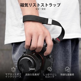 TELESIN° Camera Strap, Magnetic Wrist Strap, Magnetic Buckle, Anchor Design, Quick Removal, Hand Strap, Camera Strap, High Quality Knitting, Hand Strap, 3 Layer Structure, Adjustable Length, Abrasion