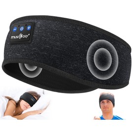 MUSICOZY Sleep Headphones Bluetooth 5.4 Headband, Wireless Earphones Music Sleep Earbuds Sleeping Eye Mask with HD Stereo Speakers for Workout Running Travel Yoga, Ideal Gifts for Women Men