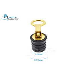 MARINE CITY Brass Snap Handle Drain Plug Easy Use Durable Strong and Sturdy Fine Finish with Innovative Design 1-1/4 Inches Drain Plug for Boats – Yachts – Kayaks – Marines (Pack of 1)