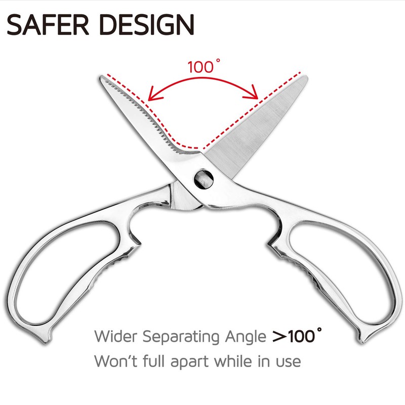 Multi-Purpose Kitchen Scissors WELLSTAR, Premium Stainless Steel Solid Kitchen Shears