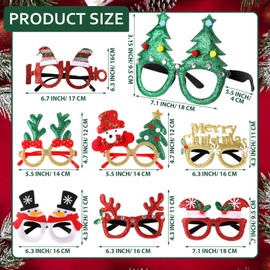 Kanayu 80 Pair Christmas Glasses Glitter Christmas Sunglasses Fun Novelty Cute Kids Holiday Glasses Frames Party Decorations Costume Eyeglasses for Christmas Parties Holiday Favors Ornaments Props