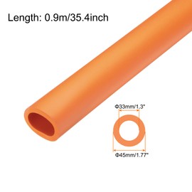 Rebower 33mm ID Pipe Insulation Tubing 6mm Thick Heat Preservation Foam Tube, [for Plumbing Freeze Protection Exercise Handle] - 45mm OD/3ft/Orange