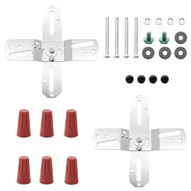 2 Sets of Chandelier Light Fixture Mounting Brackets, 4-Inch Swivel Light Fixture Crossbar Kit, Light Fixture Junction Box Adapter for Chandeliers, Ceiling Fans(White Zinc Plated)