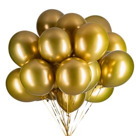 12 Inch Balloons Gold Helium Metallic Balloons Golden Pack of 50 Latex Balloons Diameter 30 cm for Wedding Valentine's Day Birthday Christening Communion Party Decoration