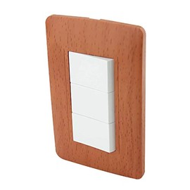 Sanelec 4510 Apagador Triple con Placa, Toscana Wooden