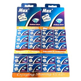 100pcs Max Double Edge Platinum Blades Barber Barber Hair Removal Shaving Sharp NEW