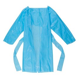 Protective Lightweight AAMI Level 1 Isolation Gown | Non-Woven and Breathable PE Composited Material, Blue, One