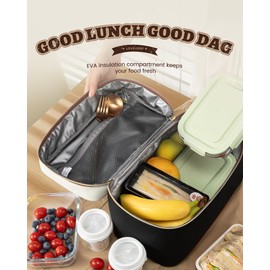 LOVEVOOK Insulated Lunch Bags for Women, Large Lunch Bag Adults,Cooler Lunchbag for Work Travel Picnic Camping, Leakproof Thermal Lunch Box Container Tote Bags, Womens Pack Lunch Organizer