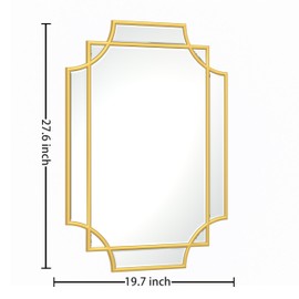 Bathroom Mirror for Wall Gold Farmhouse Wall Vanity Mirror for Over Sink Wood Framed Beveled Mirrors Deco（20 * 28IN/Gold）