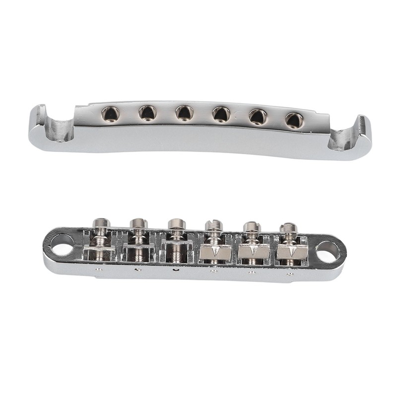 Vintage Guitar Bridge Set Stop Bar Tailpiece 6 Strings Electric