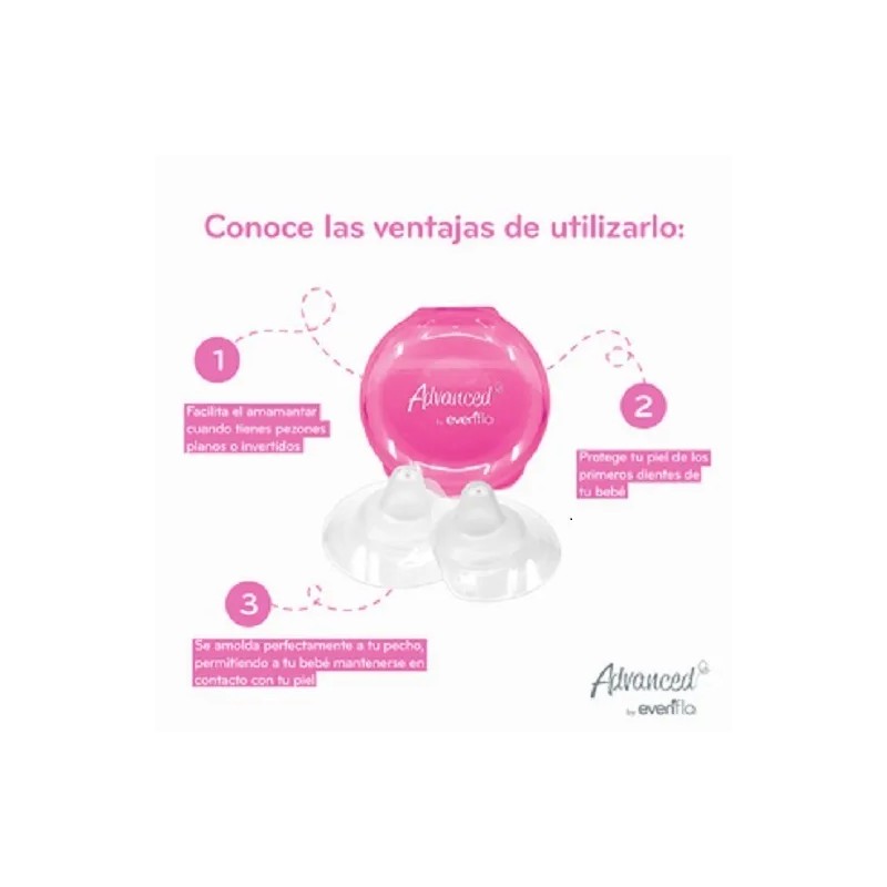 Evenflo Pezoneras De Lactancia Silicona Con Estuche 2 Piezas