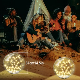 Solar Floating Pool Lights,3000K Warm White LED Solar Powered Pools Light Balls, Floating Glow Globe IP68 Waterproof, Inflatable Solar Lights up Balls for Yard Wedding Party Outdoor Decor-4Pcs