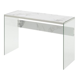 Convenience Concepts SoHo Console Table/Desk, Faux White Marble