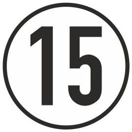 Daged 15 km/h speed sticker, diameter 15 cm, StVZO § 58-15K-15