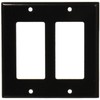 Leviton 80409-E 2-Gang Decora/GFCI Device Decora Wallplate, Standard Size, Thermoset, Device Mount, Black, 25-Pack