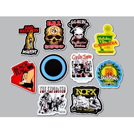 Punk Sticker Pack (10 Stickers) SET 18 hardcore rebellion parody circle symbol diy protest art satire edgy graphic underground tour inspired political punk illustration street decal badge retro design