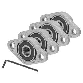 sourcing map Pillow Block Bearing 5/16" (8mm) Bore Zinc Alloy Steel Mounted Flange Pillow Block Self-Alignment Insert Bearings Housing for Machinery Power Agriculture Pack of 4