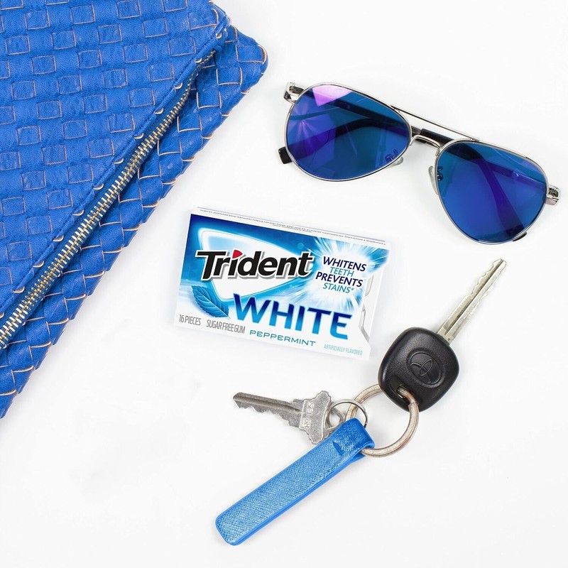 Trident White Peppermint GUM - Pack of 9 - Sugar