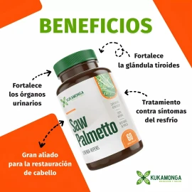 Kit 5 Frascos Saw Palmetto 60 Cápsulas De 500mg Sin Sabor