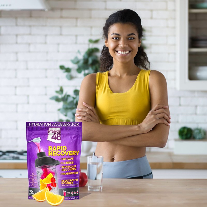 Wellgenix Hydrate48 - Electrolyte Powder with No Sugar (30 Servings)