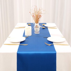 Satin Table Runners Royal Blue Table Runner 10 Pack 12 x 108 inches Chair Sashes Bows for Wedding Party Decorations